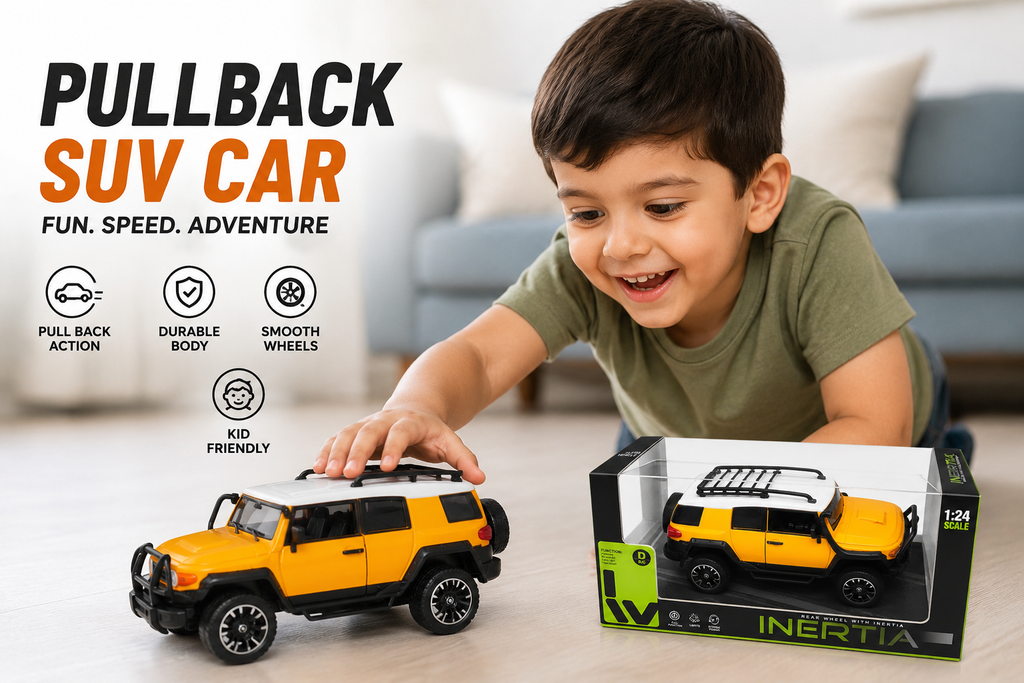 SHIVOXA Inertia Series 1:24 Push & Go SUV Toy Car