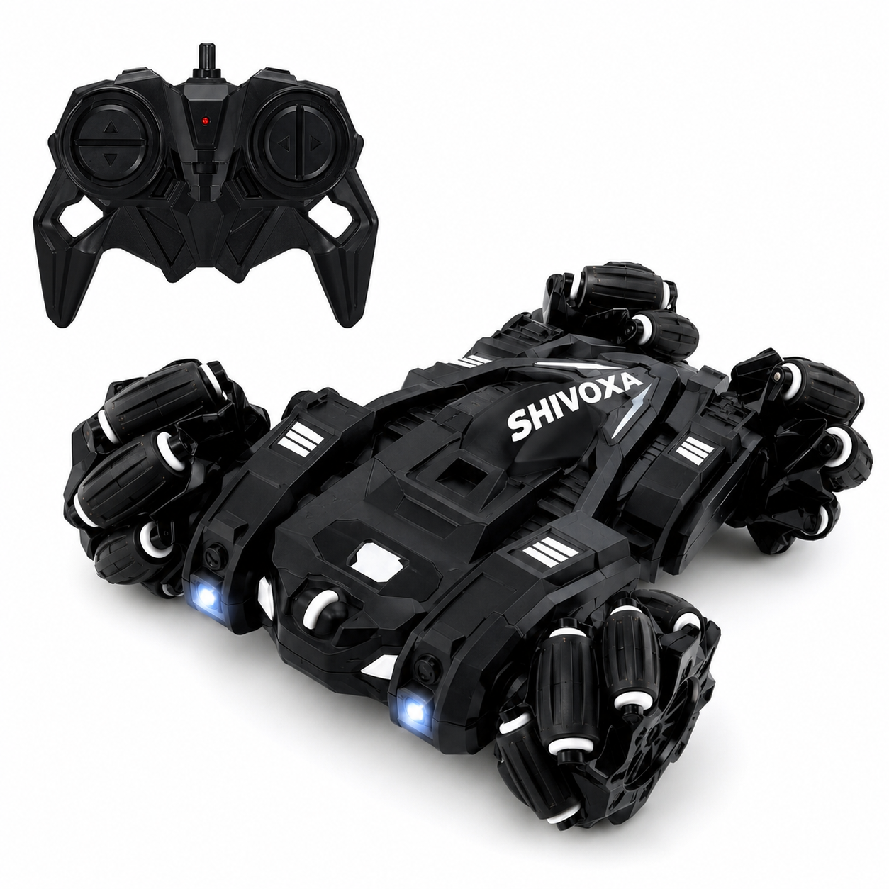 SHIVOXA RC Tank Car | 2.4GHz 360° Stunts, LED Lights & Rechargeable Battery