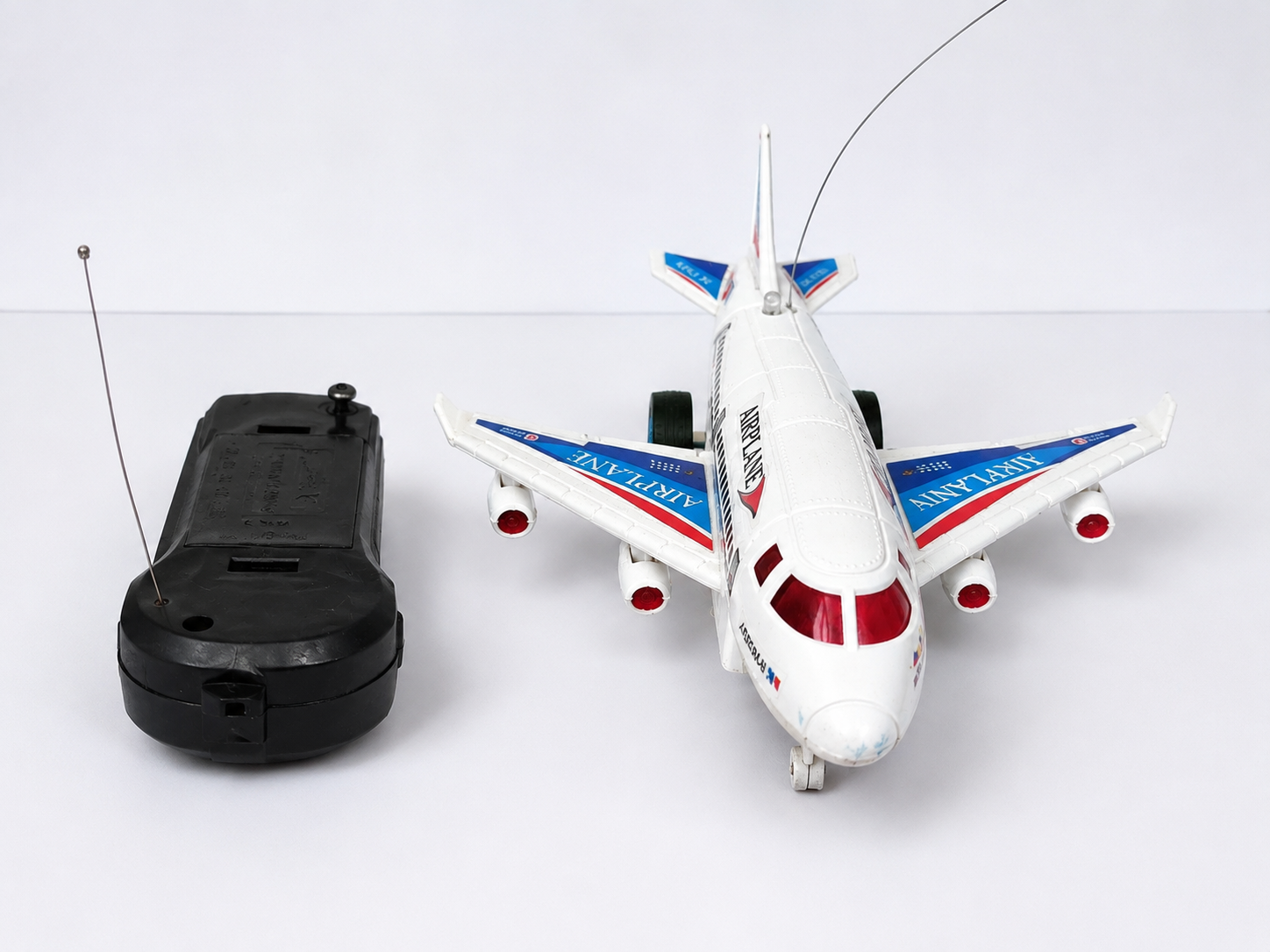 Shivoxa Bump & Go Airplane Toy with Colorful LED Lights, Music & Universal Wheels | Battery Operated Aircraft Toy for Kids Boys & Girls