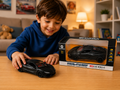 Shivoxa 1:32 Die Cast Pull Back Sports Car Toy for Kids | Metal Model Car with Lights, Sound & Openable Doors | Black | Age 3+